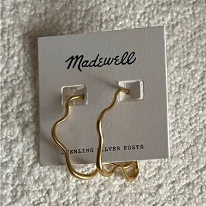 Madewell Gold Medium Wavy Hoop Earrings - Sold Out